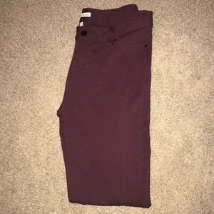 Calvin Klein burgundy jeggings.